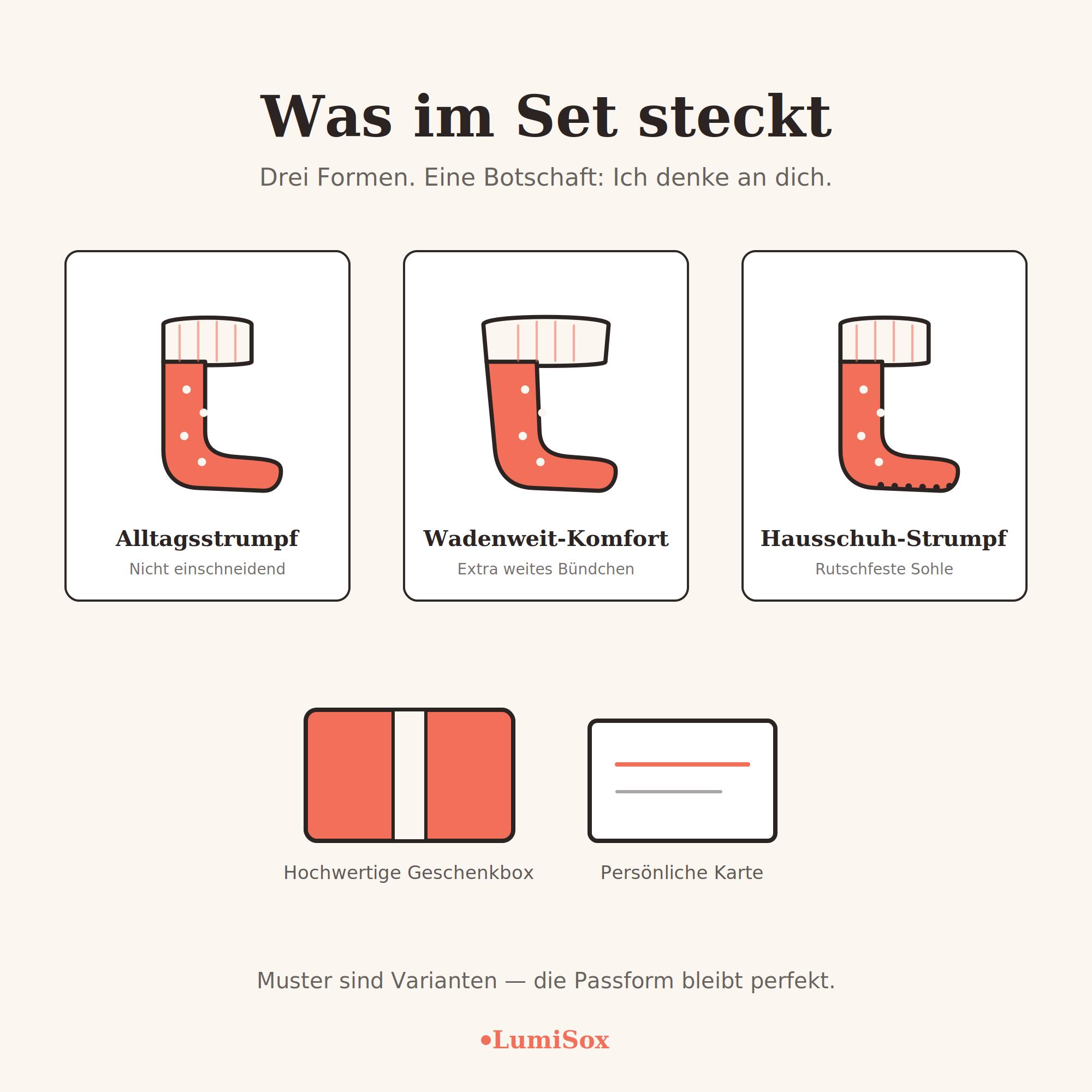 Die Zorgbox – Luxuriöse Geschenkbox (3 Paar)